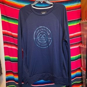 Mons Royale Covert Mid Hit Crew Merino Wool Blue Size XL